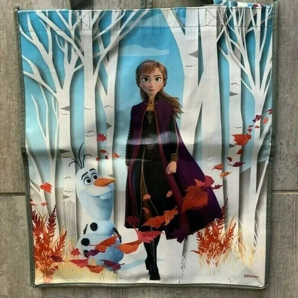 FROZEN II 2 Large Reusable TOTE Bag Anna Olaf Disney Collectible Travel NEW